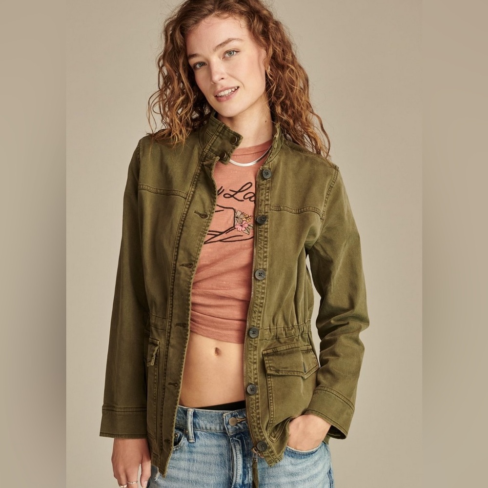 Lucky Brand Green Utility Jacket Women’s Size Medium